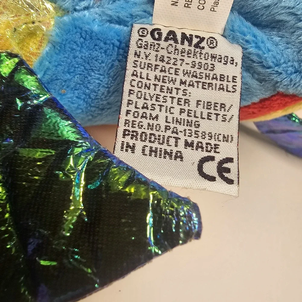 GANZ Webkinz Pucker Colorful Fish Plush‎ Iridescent Fins. Big Lips